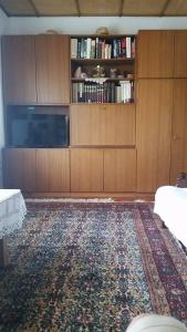 Apartment Tatjana في ليوبليانا: غرفة معيشة مع أريكة وسجادة