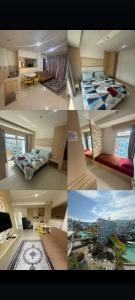 a collage of four pictures of a hotel room at Apartment BSB pentapolis 3 Bedroom in Stalkudo