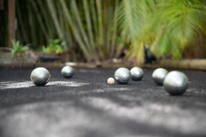 a group of balls on a ping pong table at Villa Ti'Palm in Saint-François