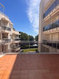 a view from the balcony of a building at Cala Llobeta in Calafat
