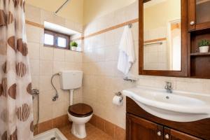 a bathroom with a toilet and a sink at Villa Agathi in Anemogiannátika +7 photos