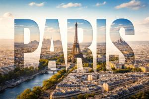 a picture of the eiffel tower in paris at appartement cosy Paris 17eme in Paris