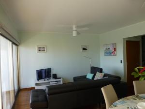 sala de estar con sofá y TV en Shearwaternest 2 Apartment, en Funchal