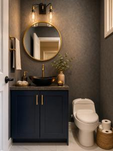 a bathroom with a sink and a mirror at Lux 5BR Spacious Home Near Yonge St in Newmarket +39 photos