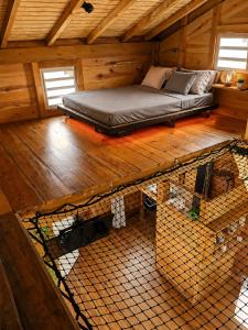an overhead view of a bed in a cabin at evasion guadeloupe in Malgré Tout +26 photos