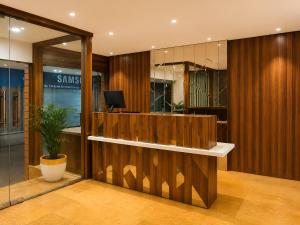 a store lobby with a desk with a computer on it at The Grand Uddhav - a botique hotel in Udaipur