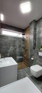 a bathroom with a toilet and a sink and a tub at SIA Thermal Felix - Calm & Comfort near Apollo Thermal Bath in Baile Felix