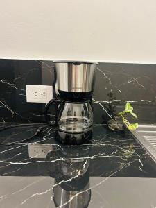 a blender sitting on top of a counter at Muunyal Naj in Valladolid