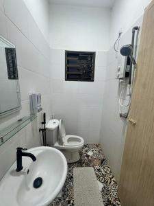 a bathroom with a sink and a toilet at Dgajah Homestay in Batu Gajah +6 photos