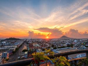 a view of a city at sunset at Jess Apt in Tuy Hoa
