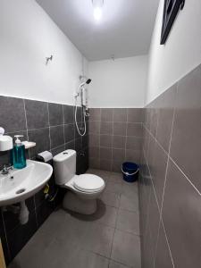 a bathroom with a toilet and a sink at D Alamanda Homestay in Kampong Kapinan