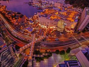 an overhead view of a city at night at Mercure Yokosuka in Yokosuka