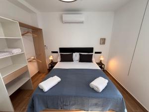 a bedroom with a large bed with two pillows at Apartamentos Cañada Sierra 23 in Talavera de la Reina