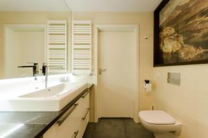 łazienka z umywalką i toaletą w obiekcie Old Town Luxury Apartment w Krakowie