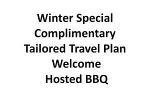 a sign that reads winter special complimentary tailored travel plan welcome hosted bbo at The Rusty Kangaroo Hideaway - Ocean-View - Full Booking Service, Ferry, Experiences, Tour Option in Penneshaw