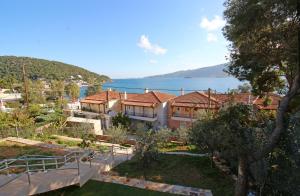 a house with a view of the water at Amanda's House in Poros