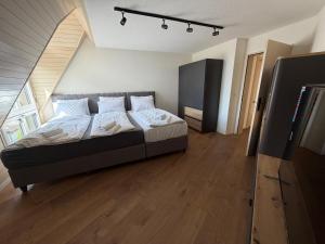 a bedroom with a bed in a room at City Apartments in Brunnen