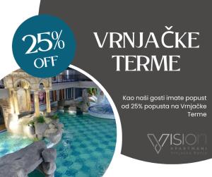 a flyer for a water park at a resort at Vision apartmani Vrnjačka Banja in Vrnjačka Banja