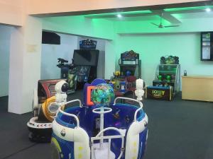 a room filled with lots of different types of cars at Nirvana Stay & Gaming Zone in Bhadarwāh +17 photos