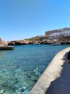 a person standing next to a body of water at Vittorino house in Polignano a Mare