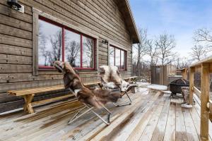 two chairs sitting on a porch of a cabin at Tännstoppet - Tänndalen in Tänndalen