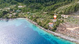 an aerial view of a body of water at House Vers in Vela Luka