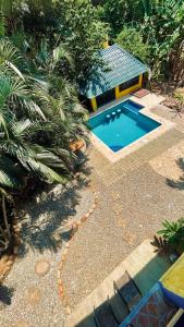 an overhead view of a swimming pool in a yard at Casa Colibri La Punta in Brisas de Zicatela