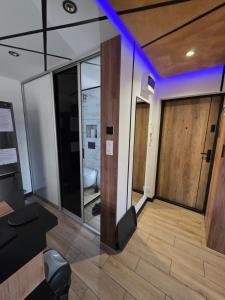 a room with a door and a room with a toilet at Rose in Bielawa +5 photos