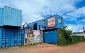 a building with a painting on the side of it at Eco Gostoso in São Miguel do Gostoso +50 photos