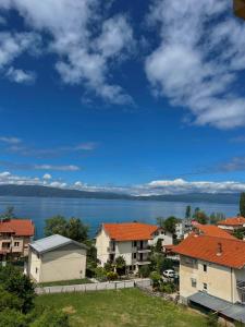 a view of a city with houses and the water at Apartments Vlavcheski in Peštani