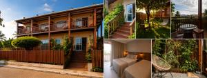 a collage of photos of a house at Pousada do Nica in Fernando de Noronha