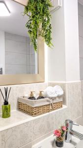 a bathroom with a sink and a mirror at LushMint&Sound in Bristol +13 photos