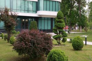 a building with a bunch of bushes in front of it at Horev Medical Center in Tashkent