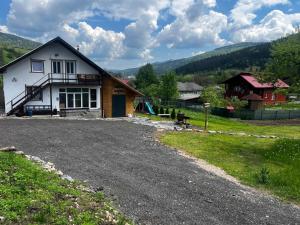 a house on the side of a road at Casa Adela LaculRosu Bicaz in Neagra
