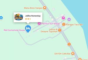 a map of the location of the predator salt bakery at Jaliha Homestay in San Isidro