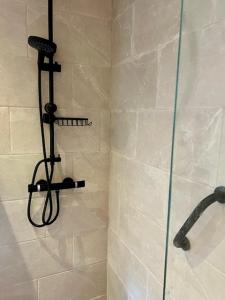 a shower with a shower head in a bathroom at Vakantiebungalow Maison7 in Plombières +58 photos