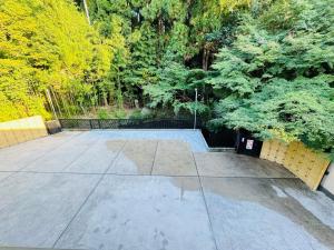 an aerial view of a skate park with trees at KiyomizuGaku Guesthouse in Keage