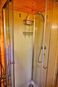 a bathroom with a shower and a shower at La Salcami in Mohu