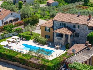 an aerial view of a house with a swimming pool at Villa Vial in Labinci