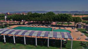 an overhead view of a swimming pool in a park at Atlas Safari in Meknès