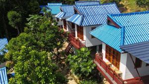 an overhead view of a building with blue roof at Amber Koh Rong in Koh Rong Island
