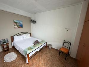 a bedroom with a bed and a chair at Green Peak Stay in Port Louis