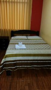 Postel nebo postele na pokoji v ubytování Hostal Los Pinos