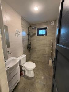 a small bathroom with a toilet and a sink at Amatuni Guest House in Stepʼanavan +34 photos