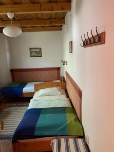 a room with two beds in a room at Anna Lak in Magyarszombatfa