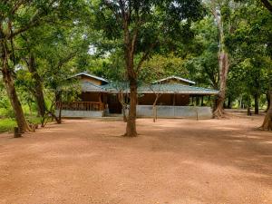 a house in the middle of a park with trees at Eth Mansala in Sigiriya