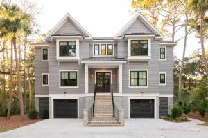 a gray house with two garage at 3151 Baywood Drive in Seabrook Island