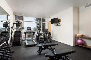 a gym with treadmills and exercise bikes in a room at Timberline Condominiums 3 Bedroom Deluxe Unit D2E in Snowmass Village