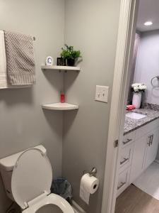 ein Badezimmer mit Toilette und Waschbecken in der Unterkunft Raqsea Condo in Hampton + 14 Fotos