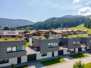 an aerial view of an apartment complex with houses at Pabstin in Sankt Lambrecht